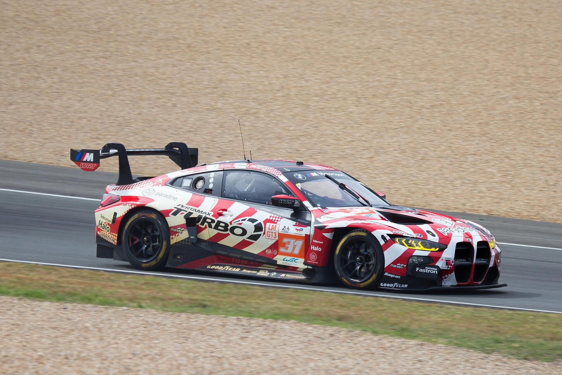 A Team WRT BMW M4 LMGT3 competing at the 24 Hours of Le Mans