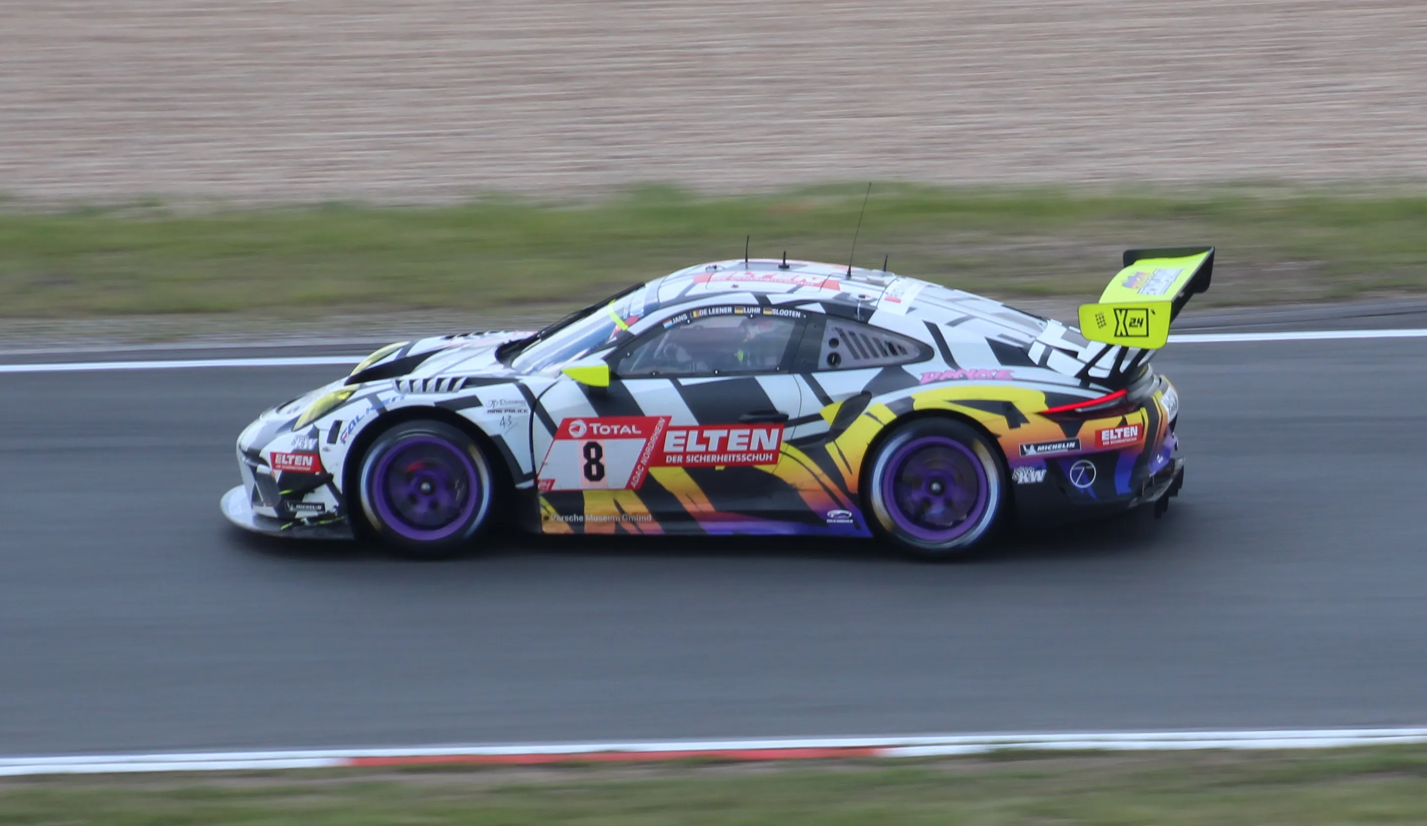 Porsche 911 GT3 R racing at the Nürburgring 24 Hours