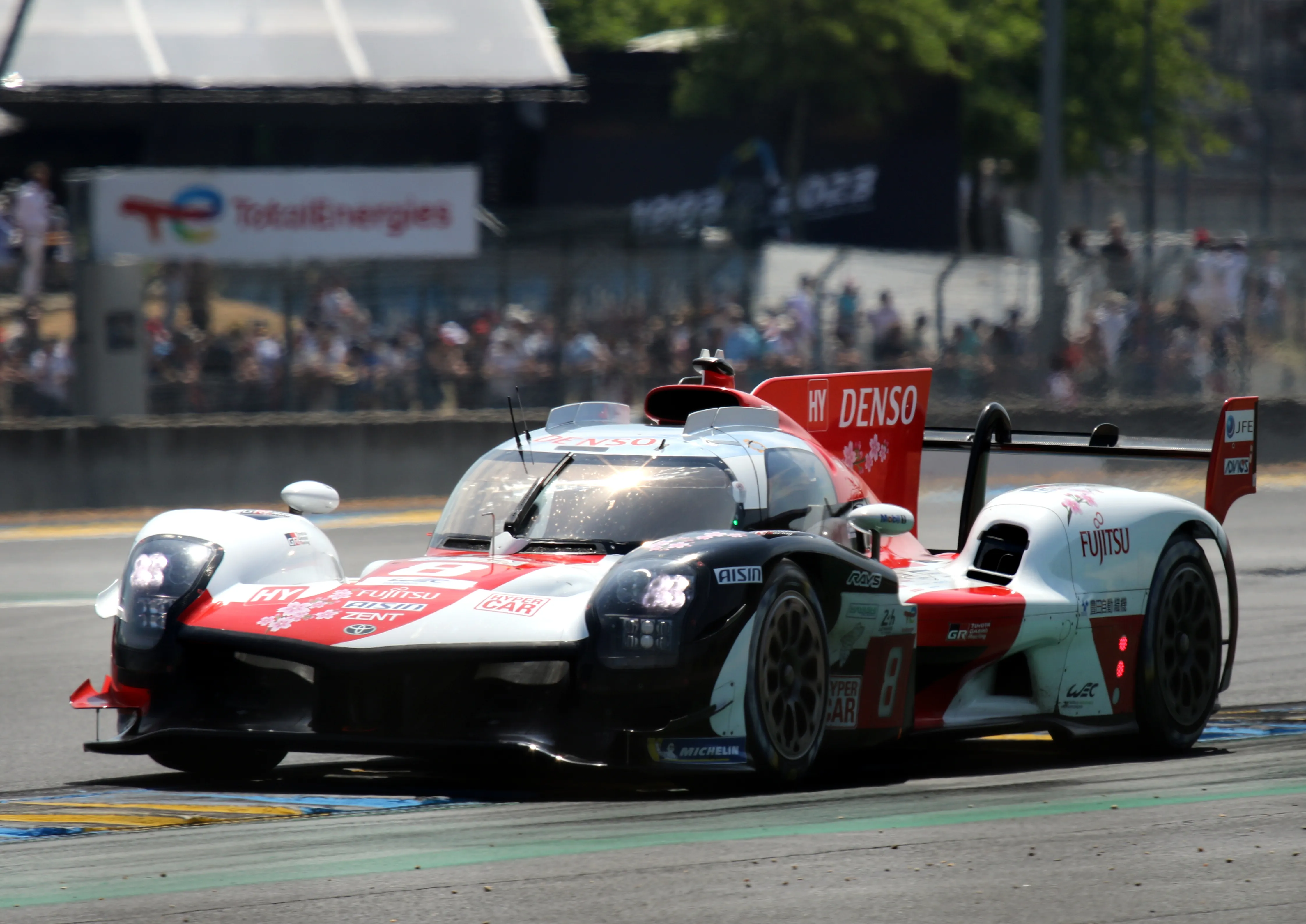 Toyota GR010 Hybrid exiting the Dunlop Chicane at Le Mans
