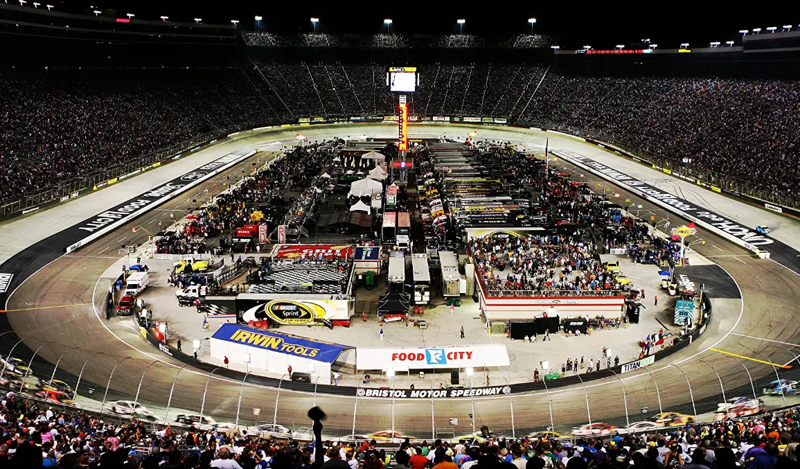 Bristol Motor Speedway oval grandstands and track